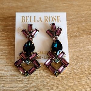 Sorrelli Swarovski crystal statement earrings, purple & blue 💜